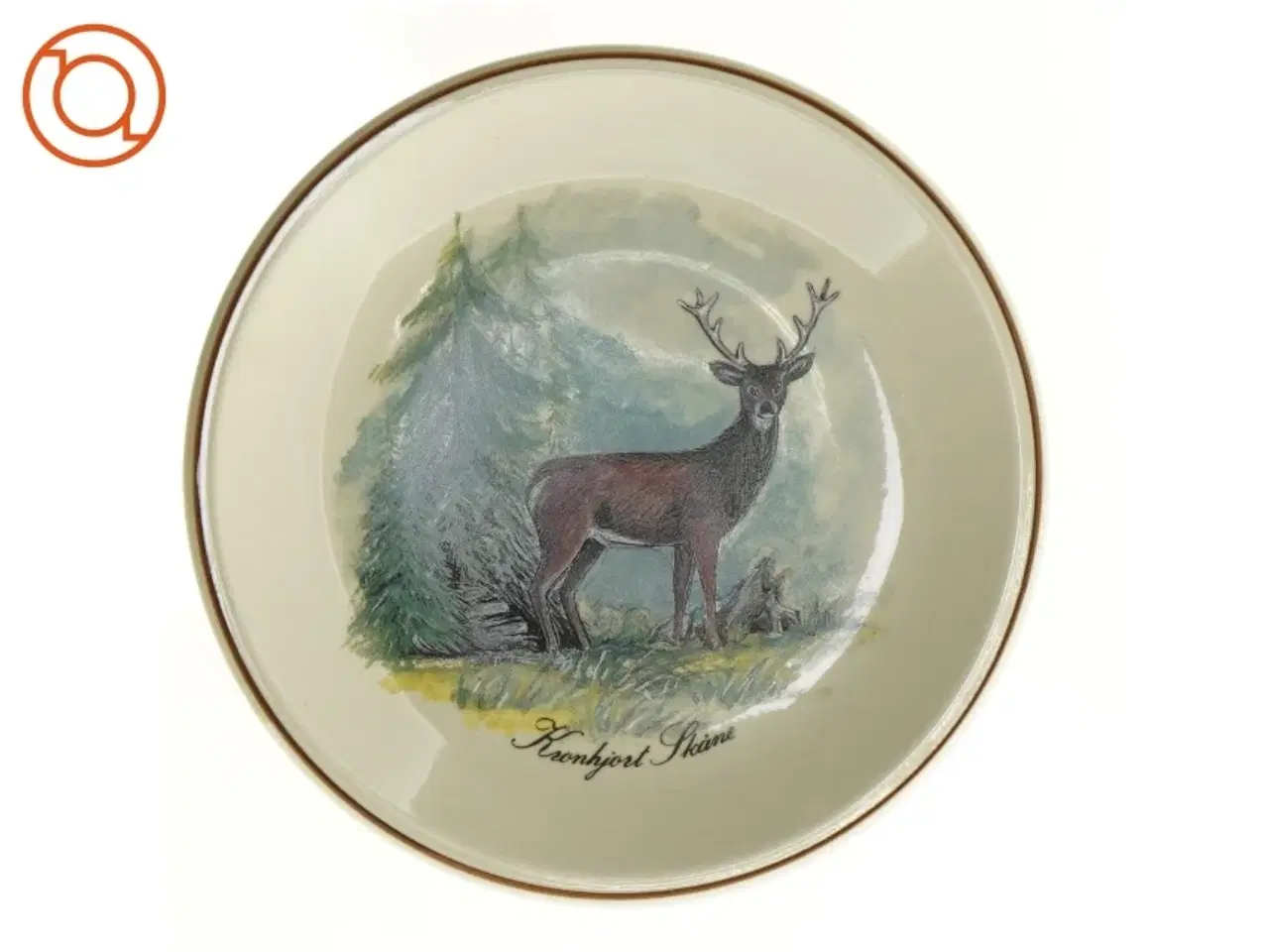 Billede 1 - Tallerken med hjorte motiv fra Annaburg (str. 19 x 19 cm)