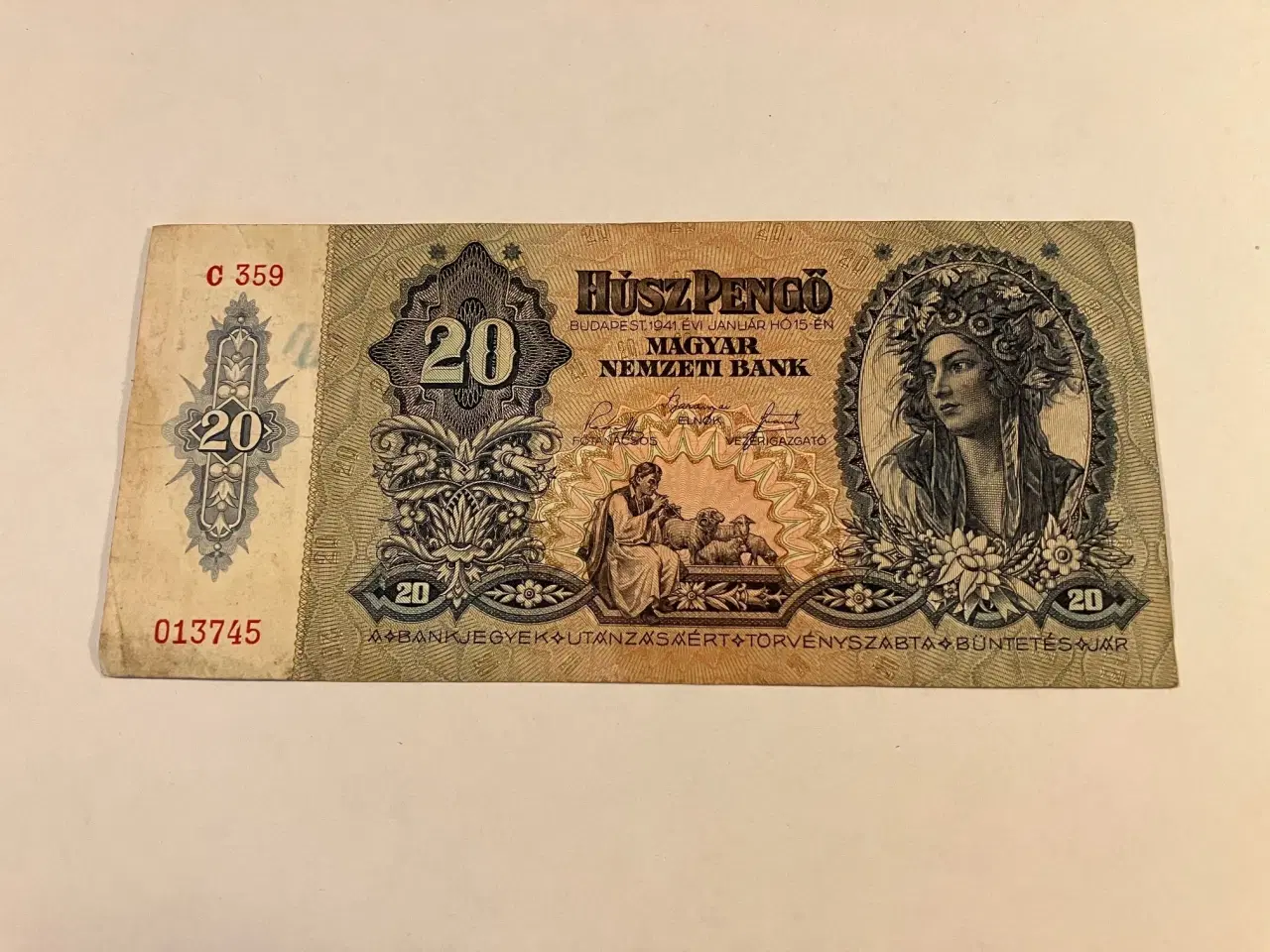 Billede 1 - 20 Pengo Hungary 1941