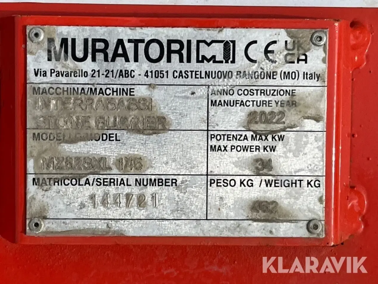 Billede 5 - Stennedlægnings fræser MURATORI MZ62SXL 145
