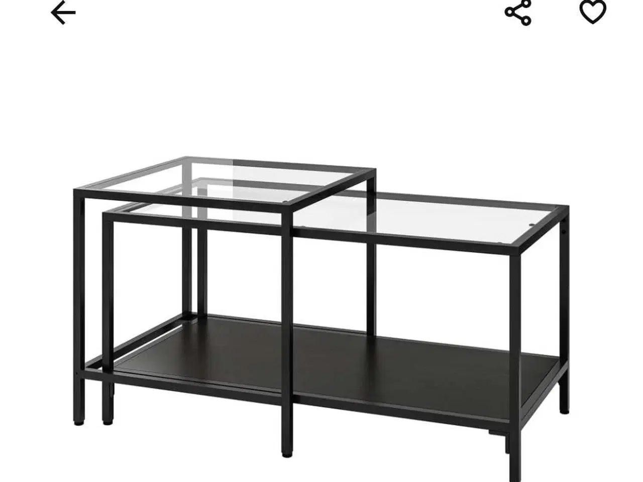 Billede 1 - Glasbord med sort ramme