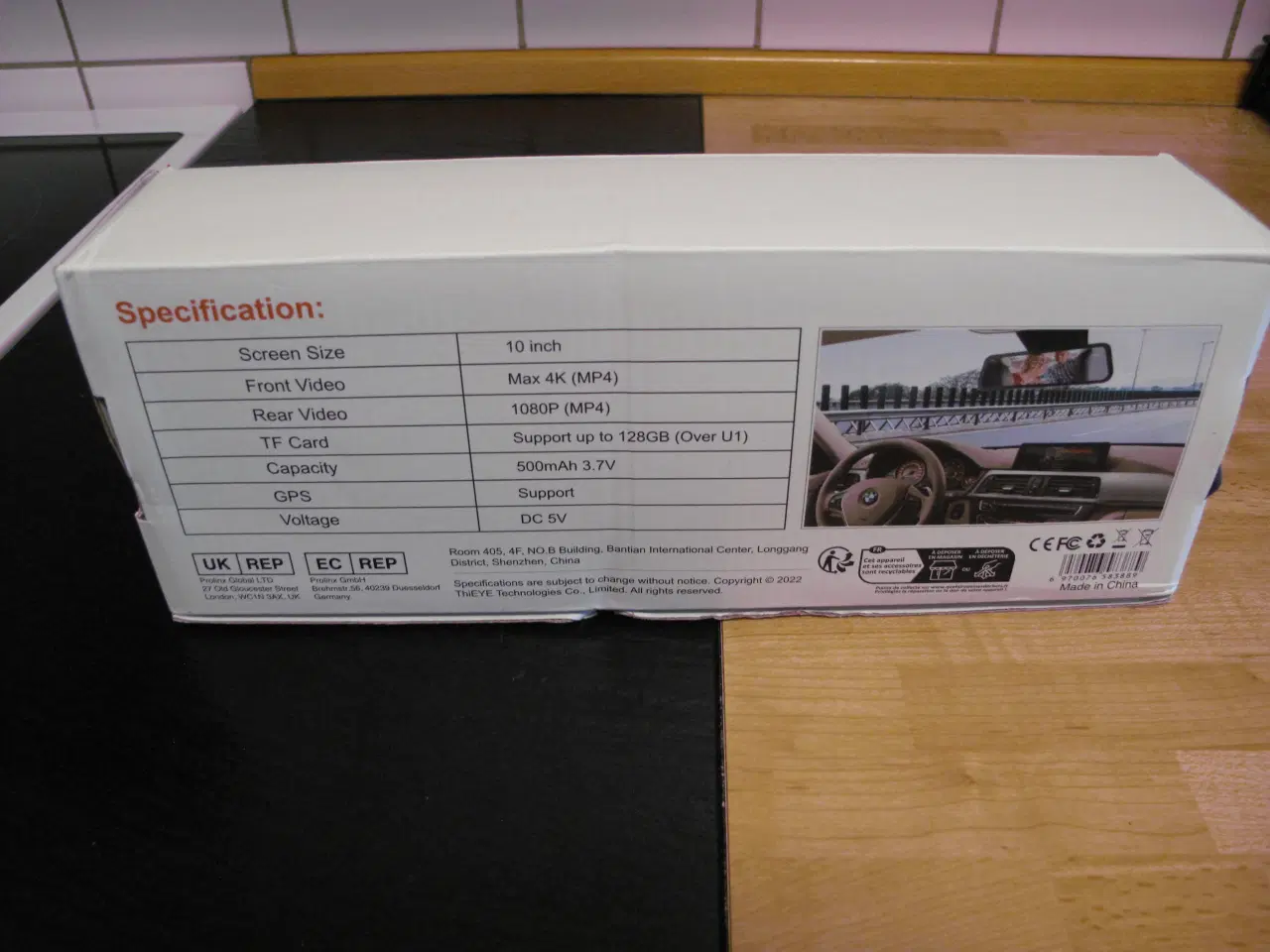 Billede 2 - 4K Dual Lens Mirror Cam
