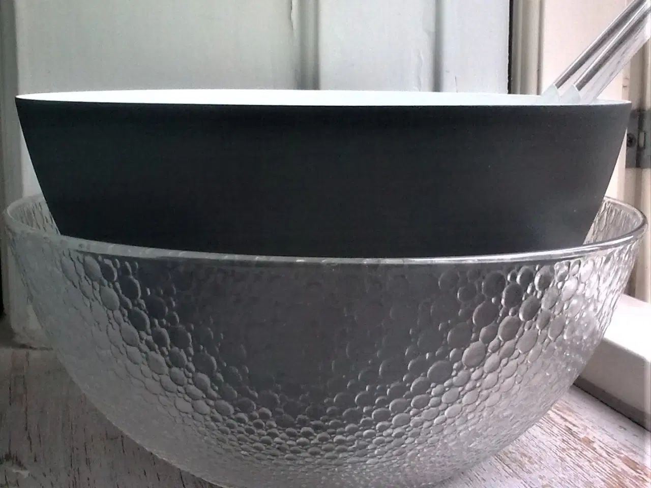 Billede 4 - Salatskål RETRO glasklar m is havet dekor