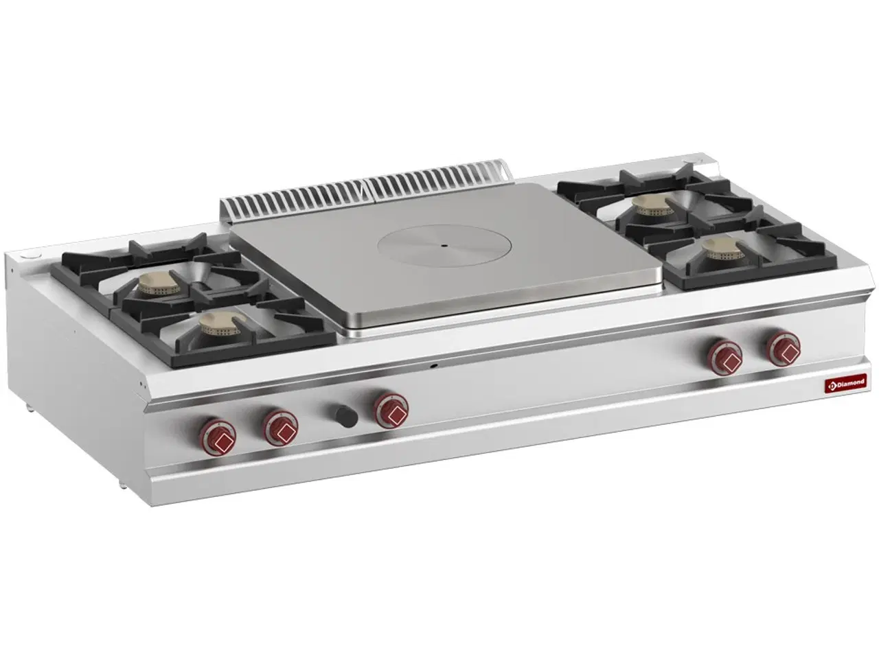 Billede 1 - Gaskomfur 4 blus (4x 7 kW ) & Central glødeplade