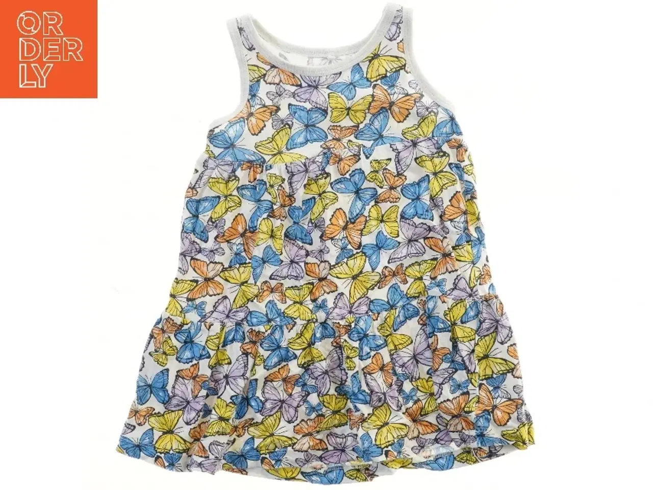 Billede 1 - Sommerkjole med sommerfugleprint fra Basic needs (str. 98)