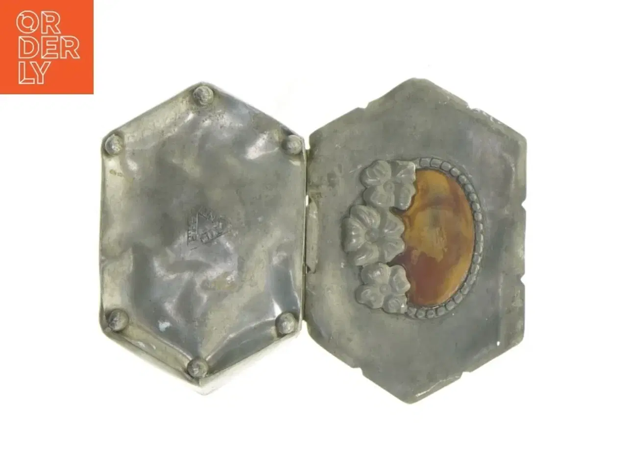 Billede 8 - Antik Tin æske med Skildpadde skjold (str. 9 x 6 x 2 cm)