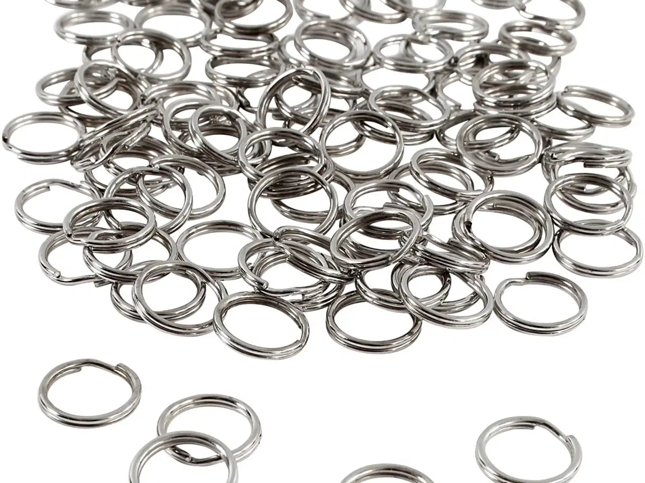 Billede 1 - 100 stk. Metal Nøgleringe 12 mm - Holdbar og Alsidig