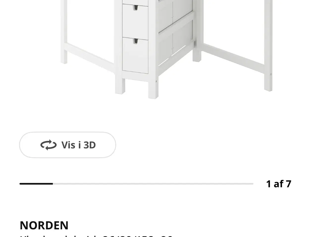 Billede 6 - Hvidt fleksibelt spisebord IKEA NORDEN