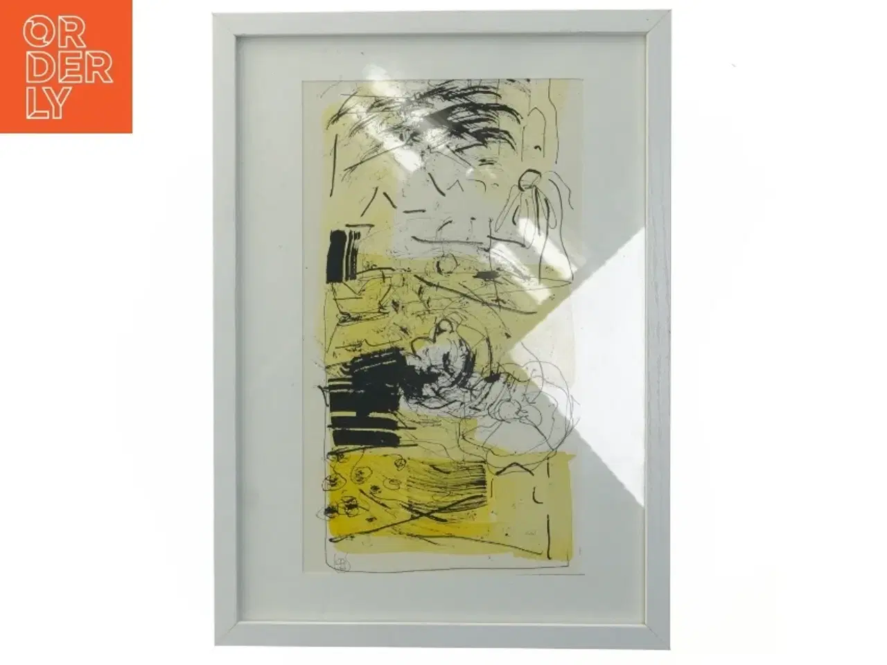 Billede 1 - Abstrakt kunstværk i ramme (str. 32x23 cm)