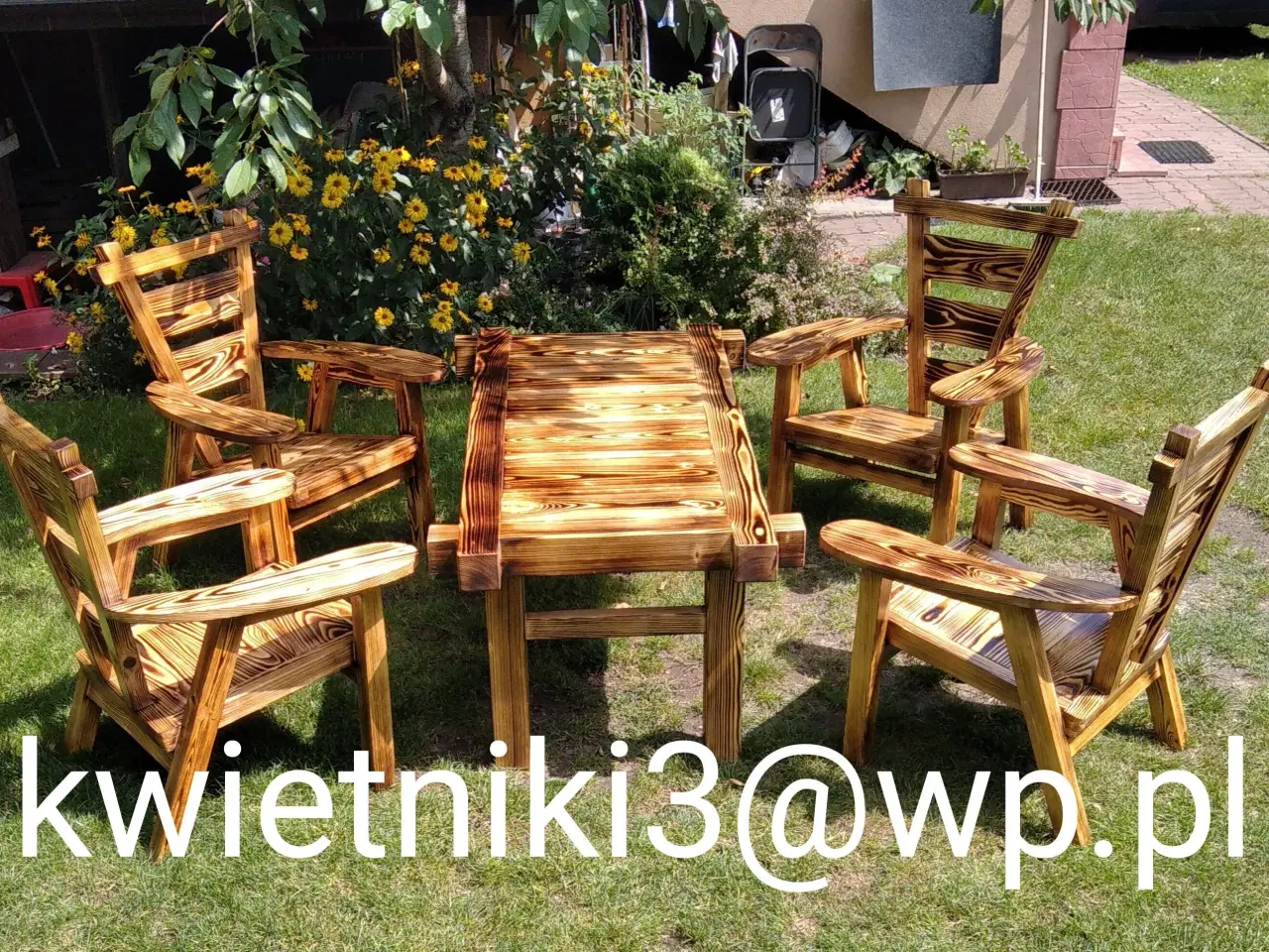 Billede 1 - fire havelænestole + bord