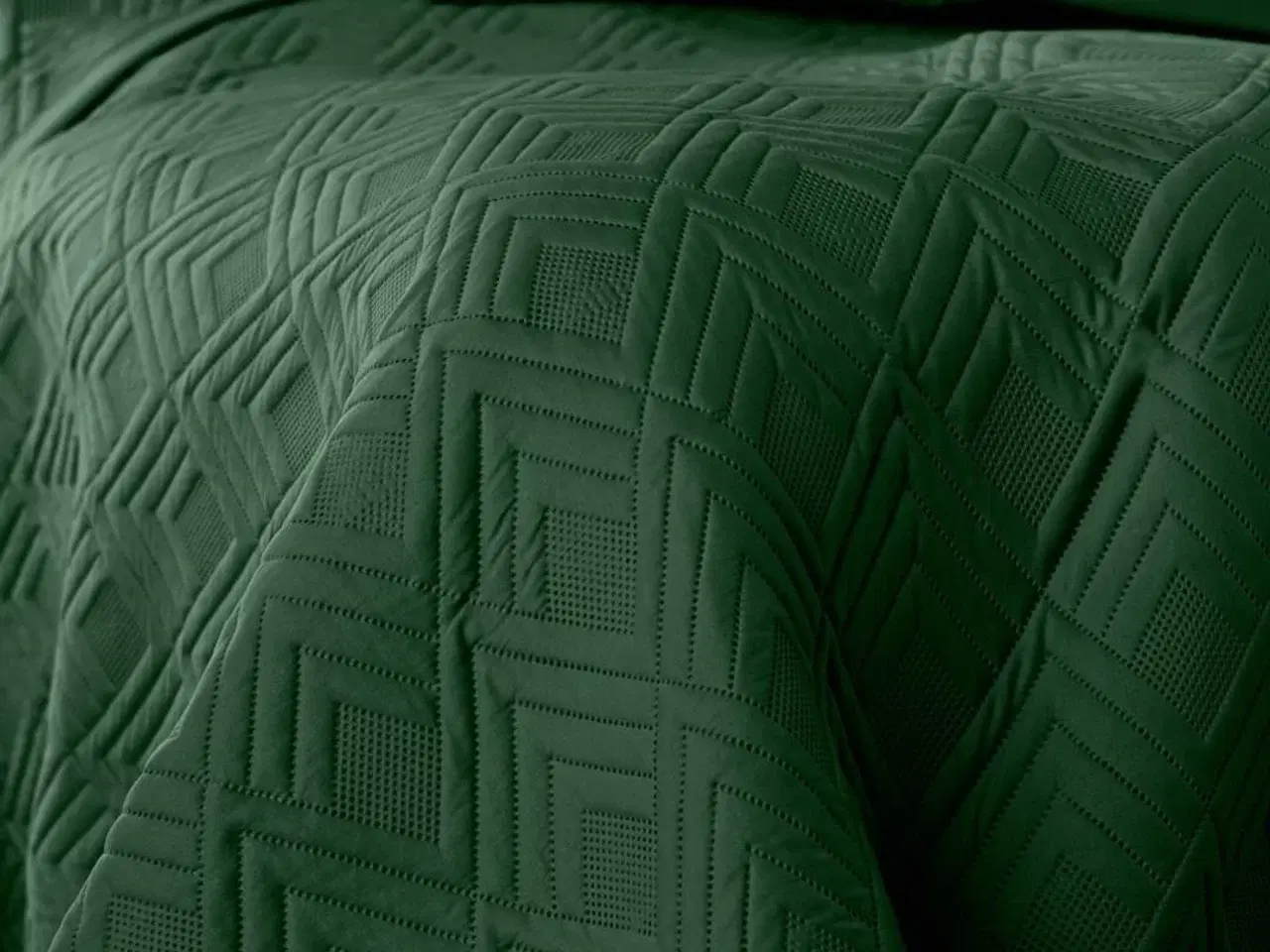Billede 5 - Sengetæppe – Amelia Home OPHELIA, flaskegrøn mikrofiber, 200×220 cm