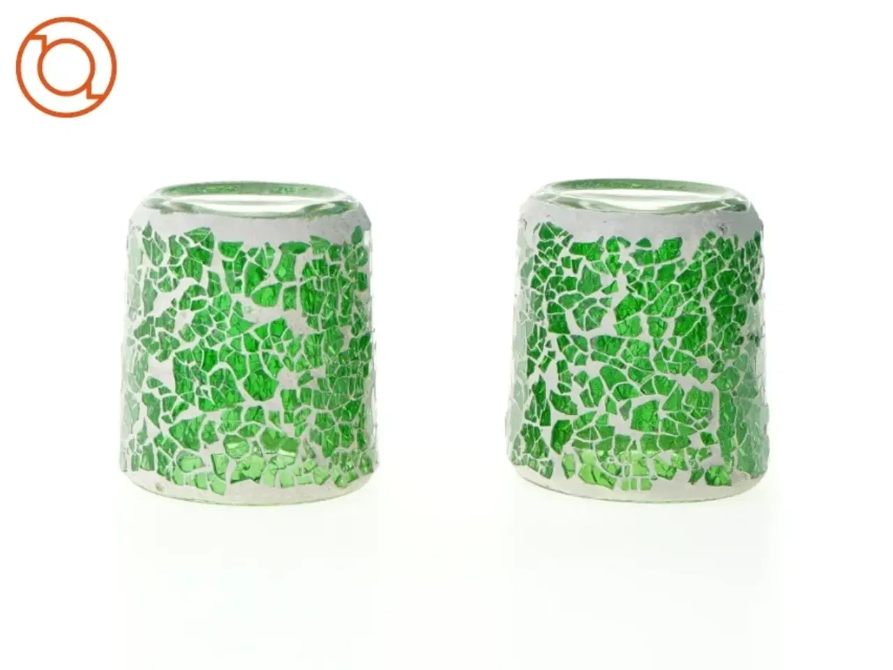 Billede 4 - To lysestager glasmosaik (str. 8 x 7 cm)