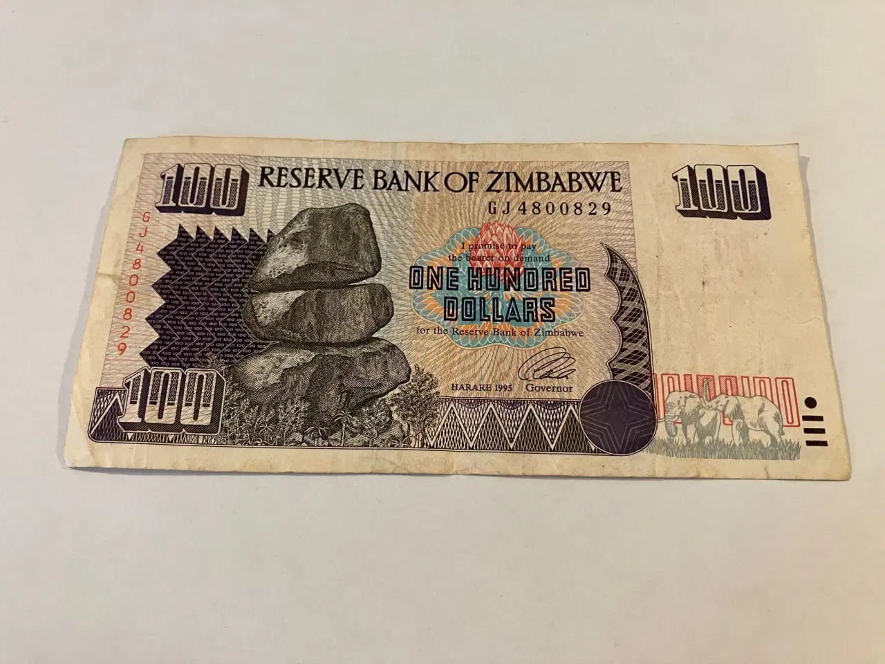 Billede 1 - 100 Dollars Zimbabwe 1995