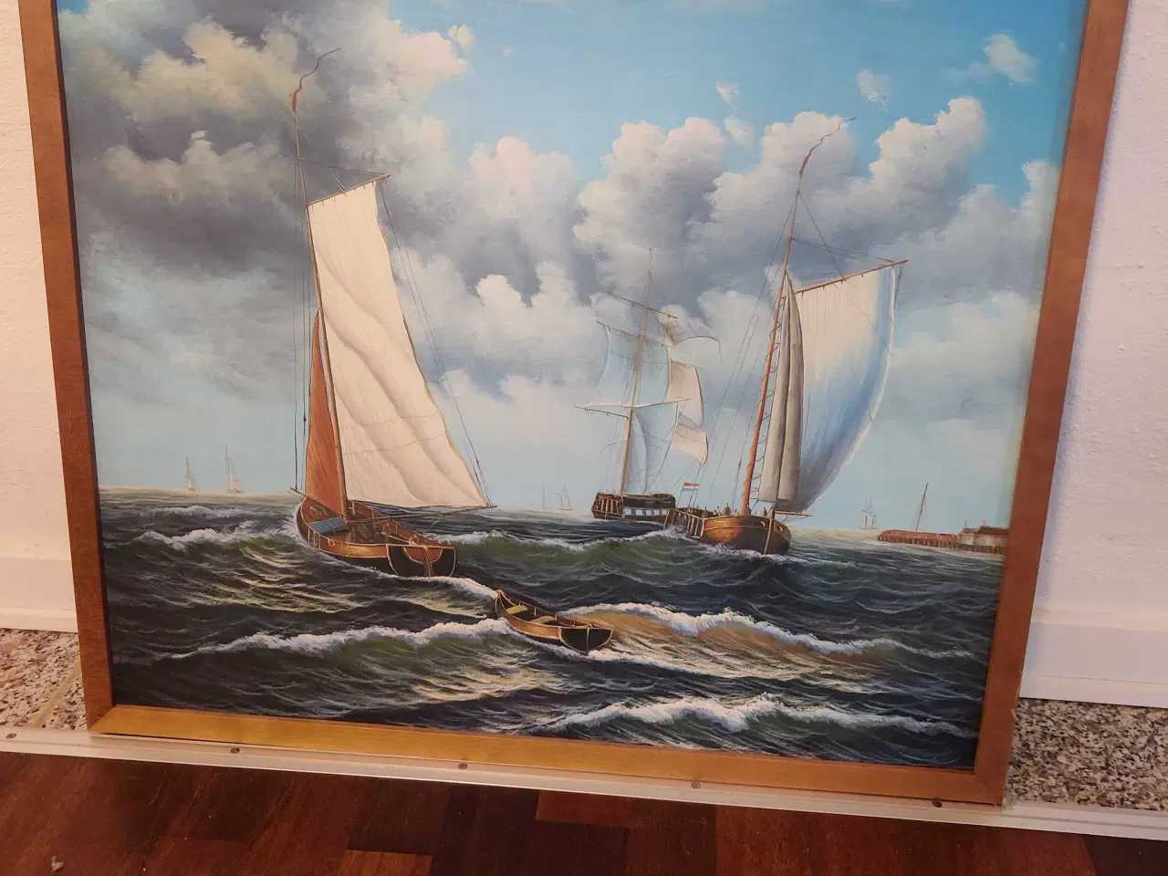Billede 1 - Utrolig flot maleri med sejlskibe