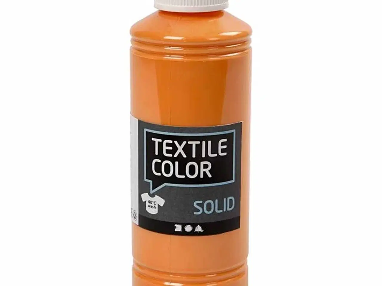 Billede 1 - Textile Solid - Dækkende Orange Tekstilmaling 250ml