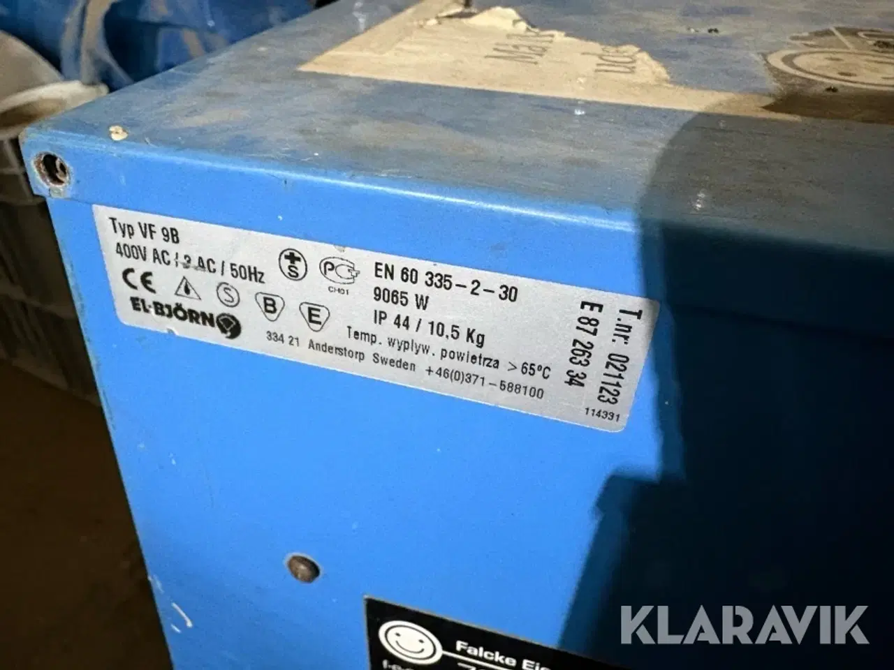 Billede 4 - Industrivarmeblæser 400v El-Björn VF 9B 2styk