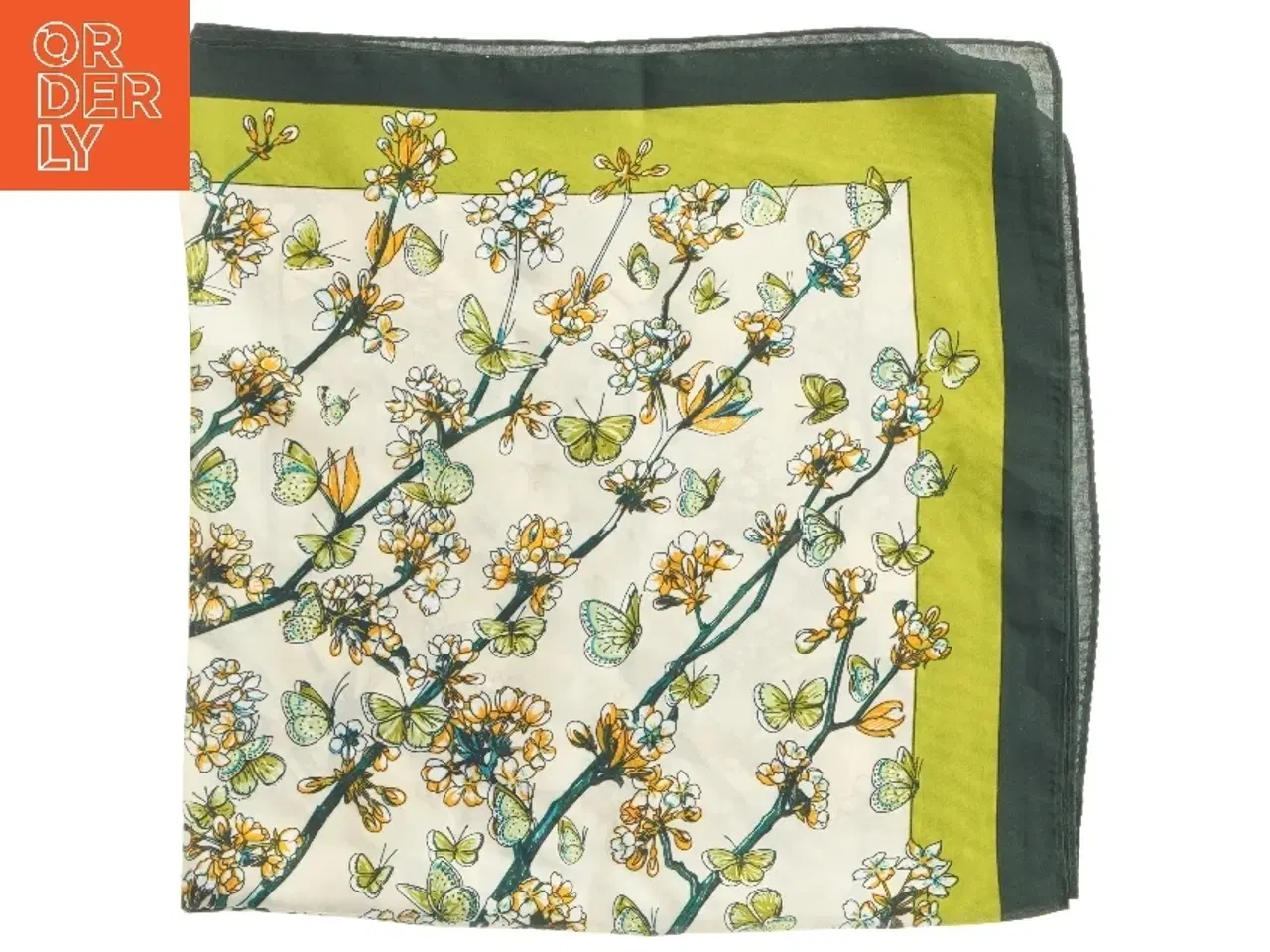 Billede 3 - Tørklæde med blomstermotiv (str. 65x67 cm)
