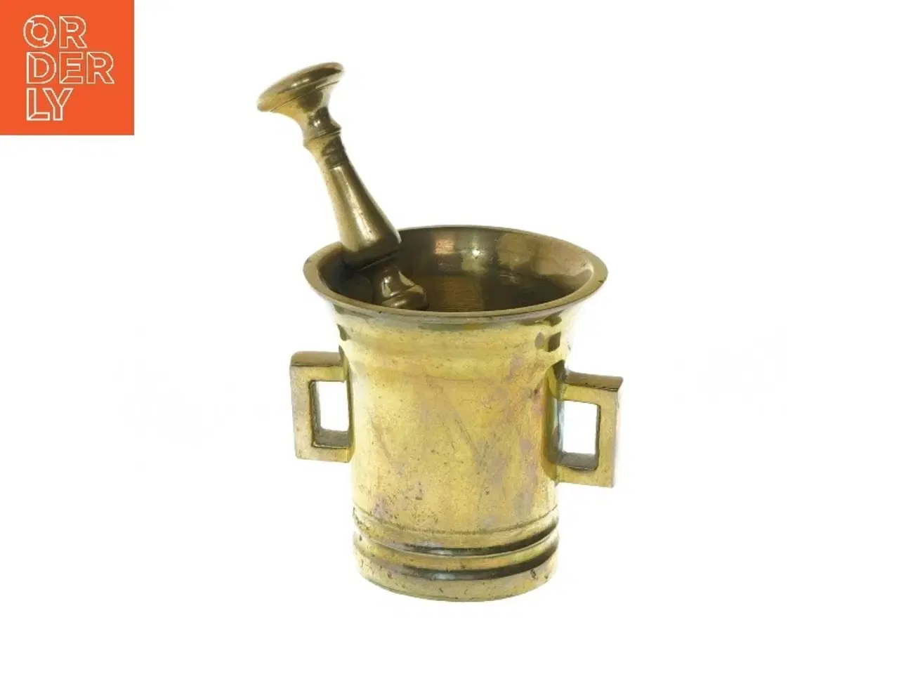 Billede 1 - Messing morter med støder (str. Ø 9x9,5 cm)