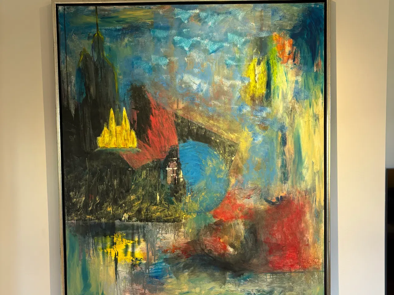 Billede 1 - Flot maleri 120cm x 100cm "De vilde svaner"
