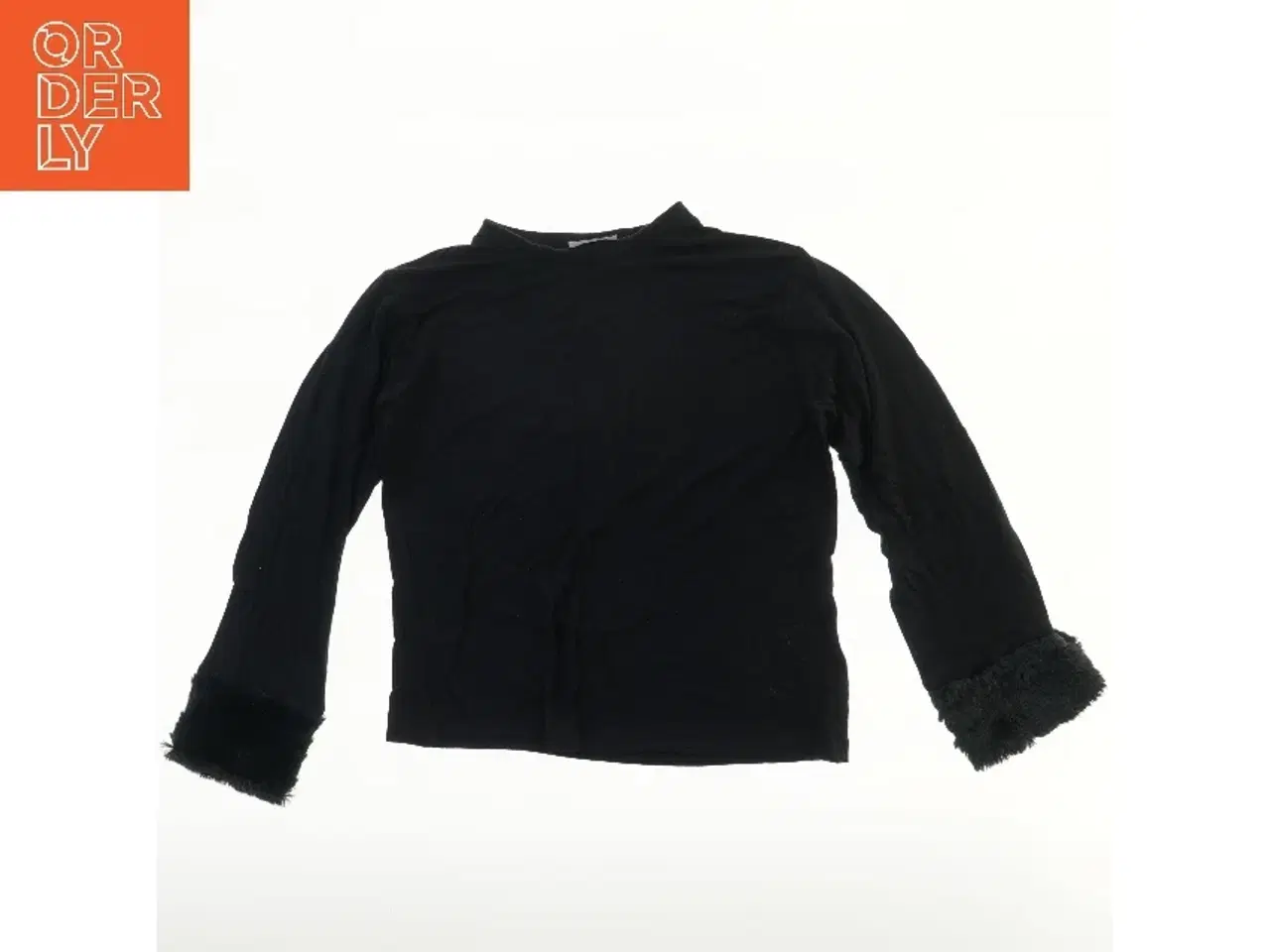Billede 1 - Langærmet sort bluse med pelsdetaljer fra Royal Rebels (str. 134)