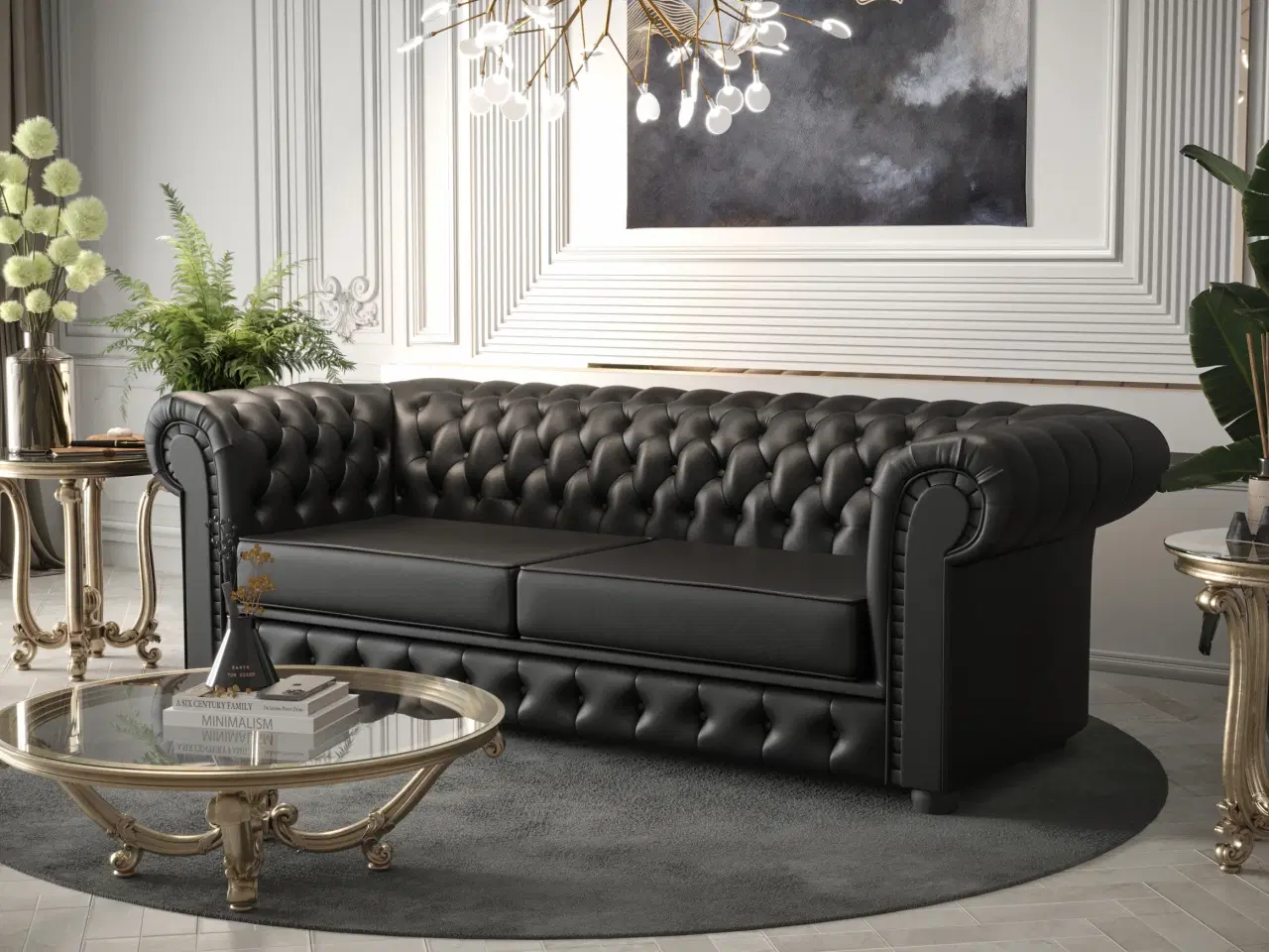 Billede 1 - MANCHESTER III 3-PERS. ÆGTE LÆDER SOFA 218 CM