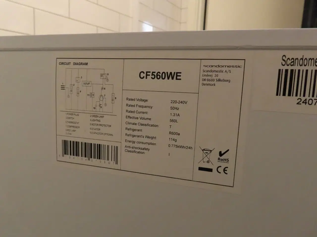 Billede 6 - Kummefryser SCANDOMESTIC CF560WE