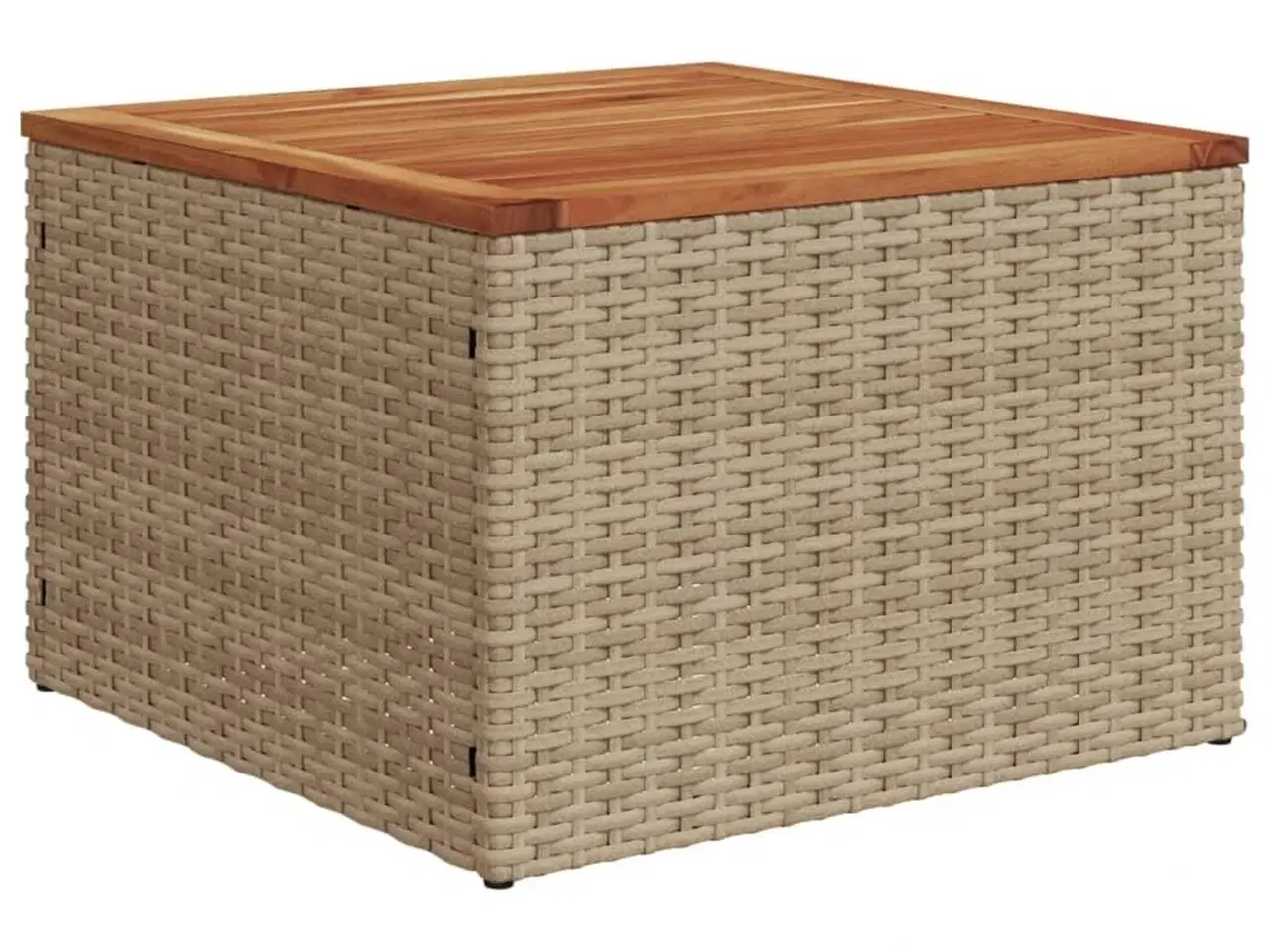 Billede 6 - Havebord 55x55x37 cm polyrattan og akacietræ beige