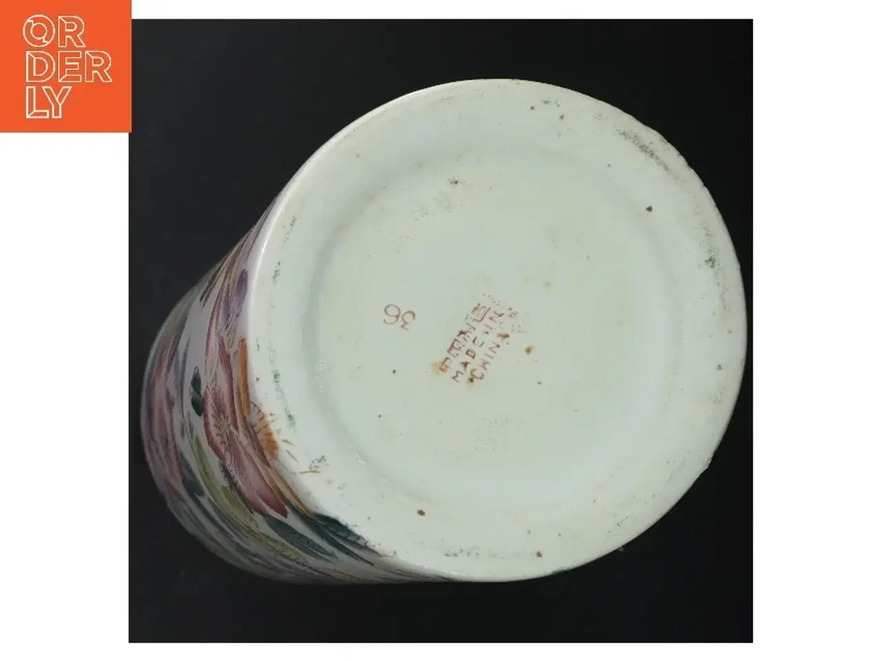 Billede 3 - Porcelænsvase med blomstermotiv (str. 32 cm)