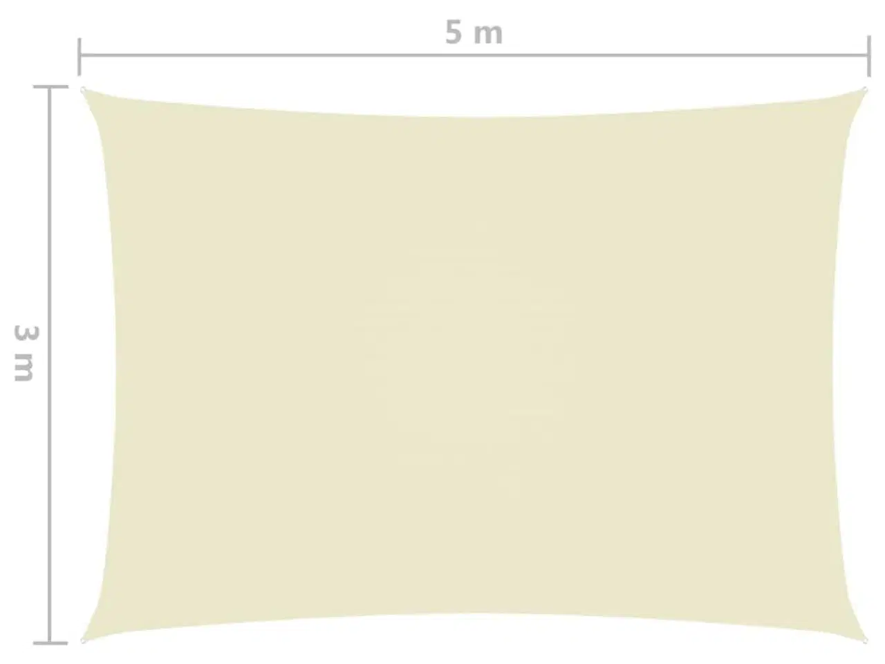 Billede 6 - Solsejl 3x5 m rektangulær oxfordstof cremefarvet