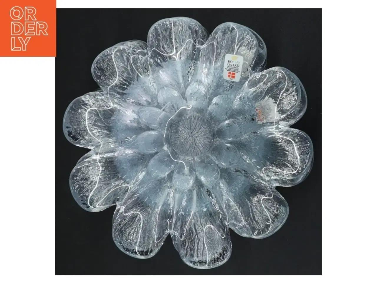 Billede 3 - Holmegaard solsikke Glasfad med blomstermotiv (str. 18 x 4 cm)