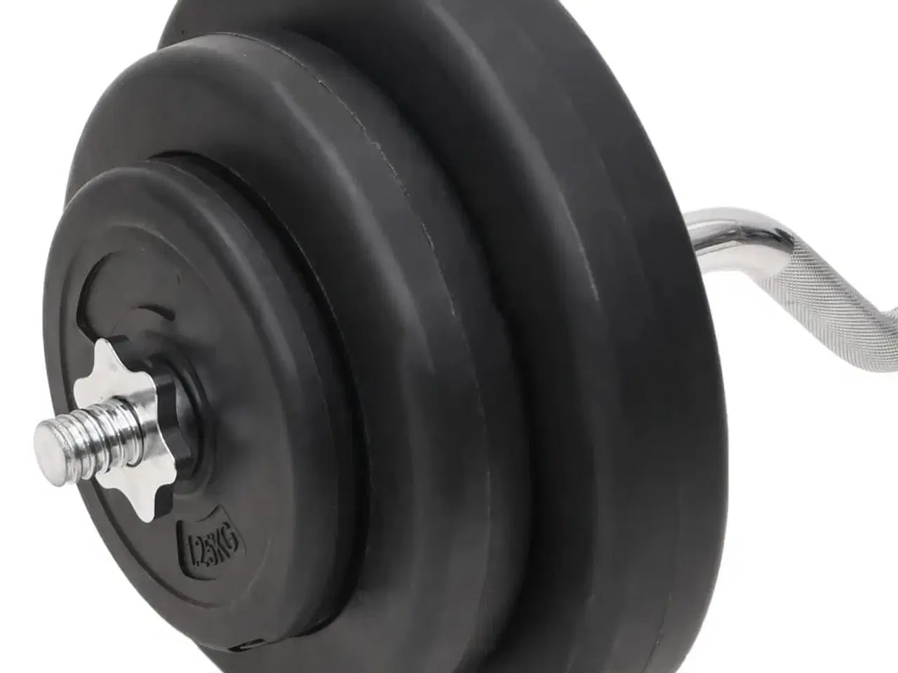 Billede 9 - Curl-vægtstang og håndvægt med skiver 60 kg