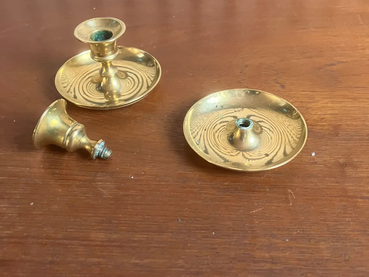 Billede 4 - Antikke rejse lysestager i messing