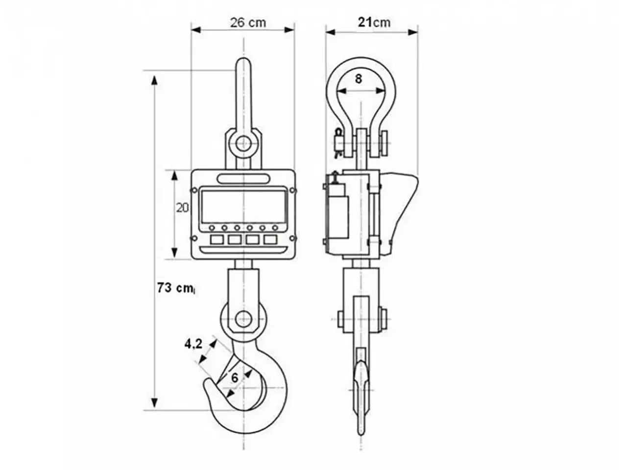 Billede 7 - Kranvægt – 3000 kg / 0,5 kg – LCD – digital