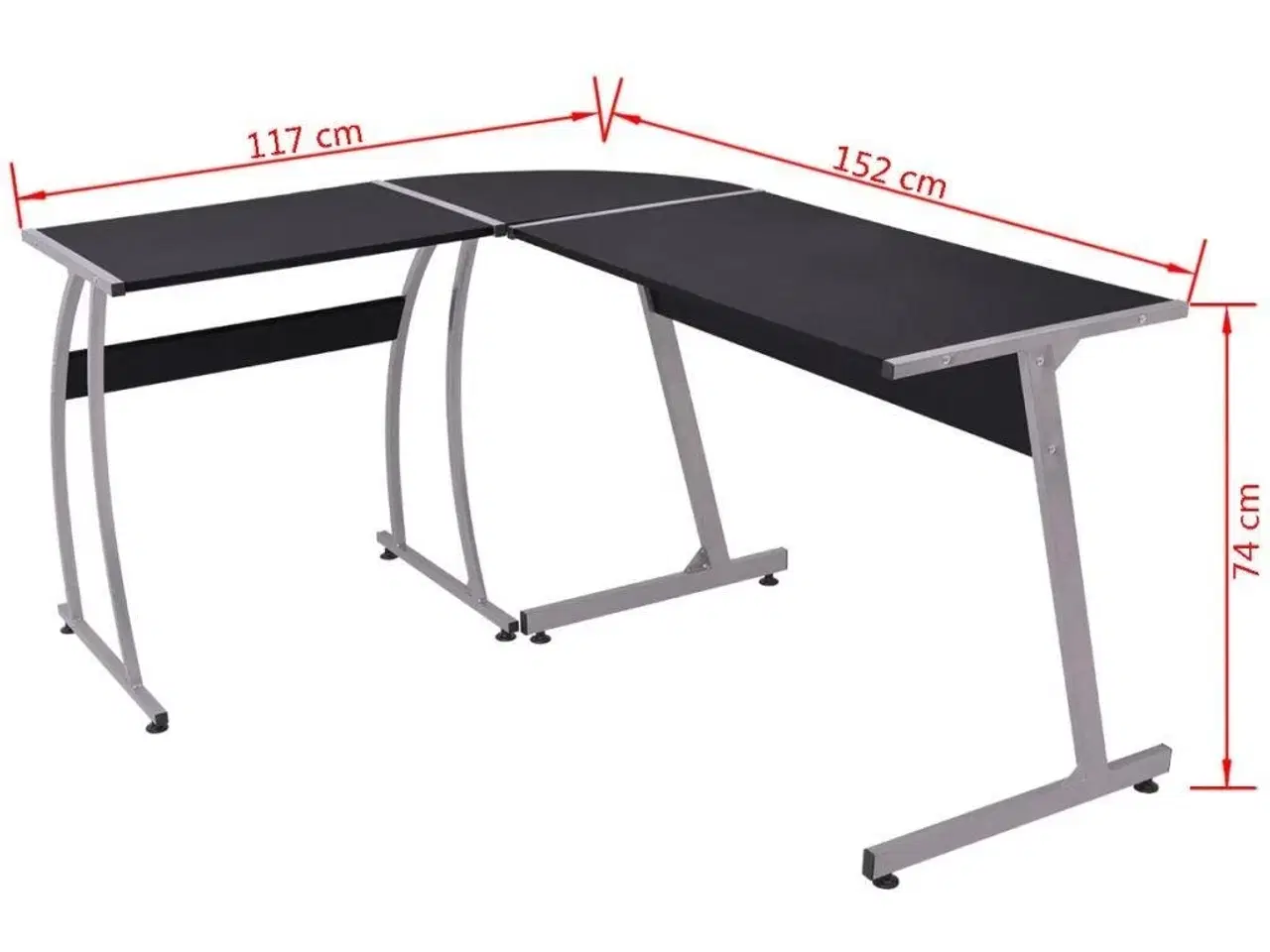 Billede 5 - Hjørneskrivebord L-formet sort
