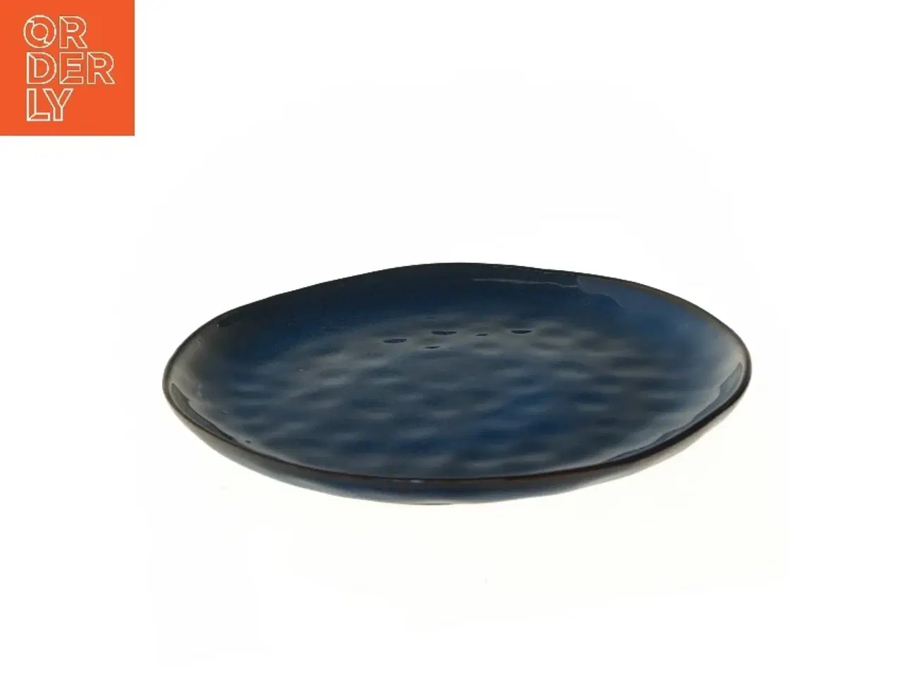 Billede 1 - Blåt dekorativt fad stentøj (str. Ø 28,5 cm)