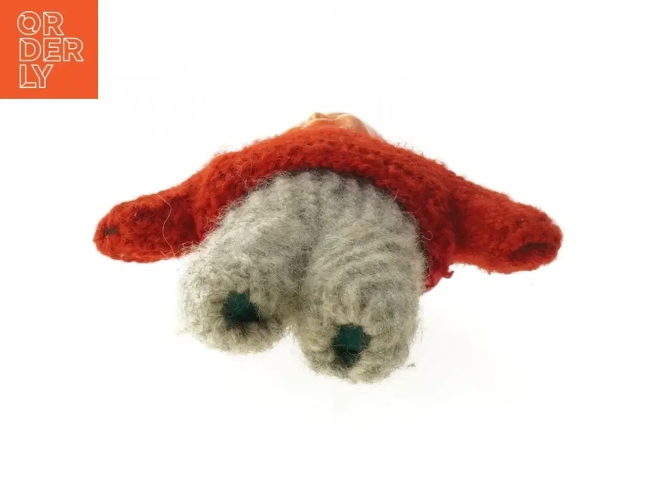 Billede 3 - Vintage Strikket dukke med rød sweater (str. 23 cm)