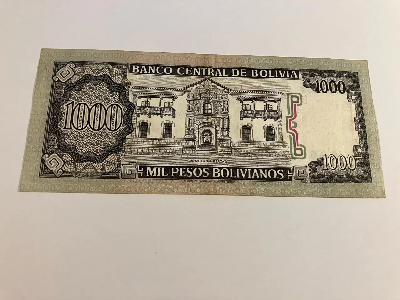 Billede 2 - 1000 Pesos Bolivia 1982