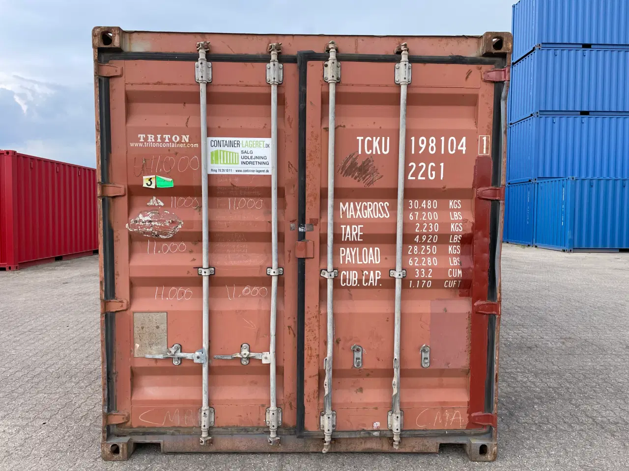 Billede 1 - 20 fods Container- ID: TCKU 198104-1