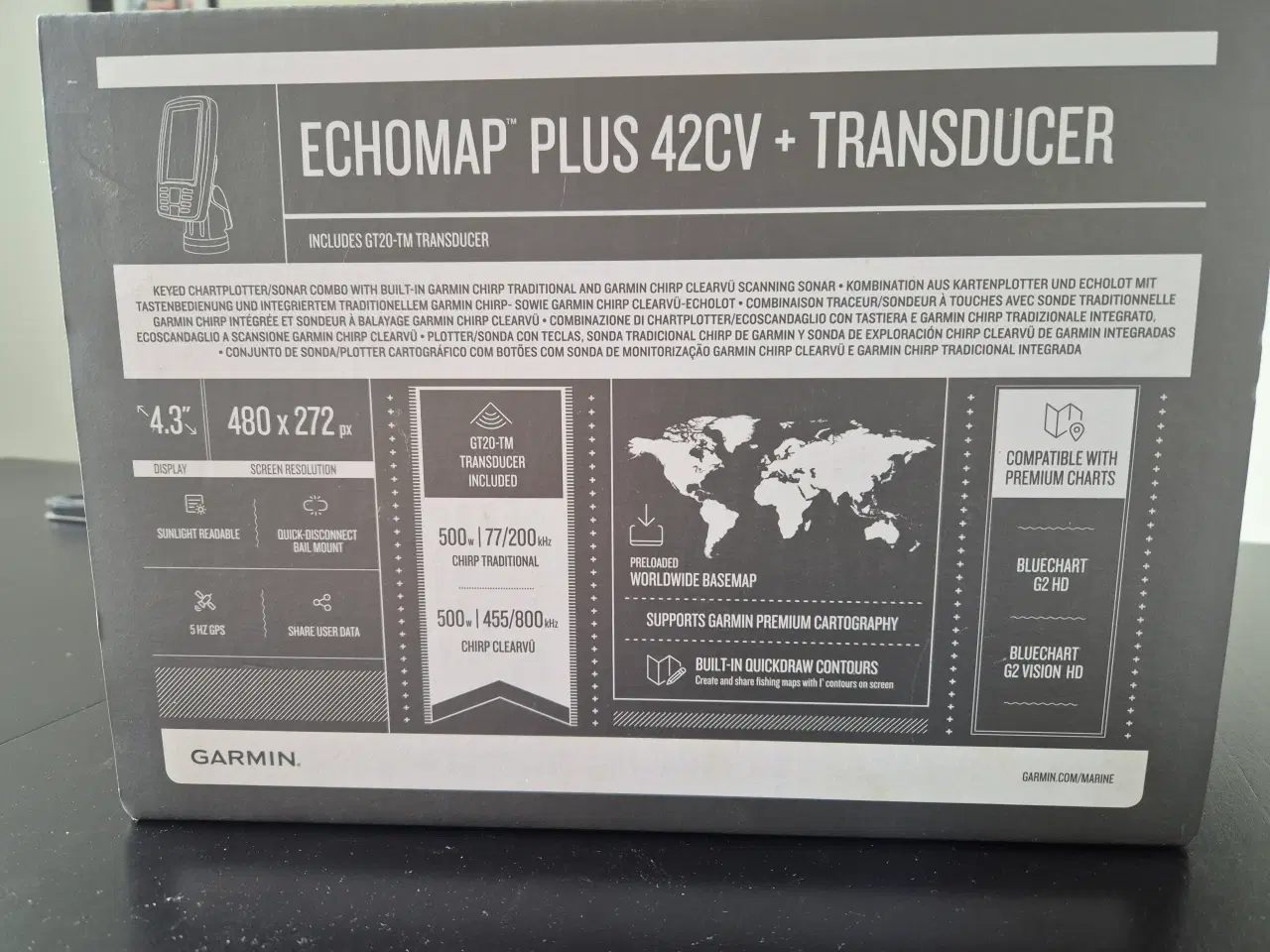 Billede 2 - Garmin  echomap plus 42 cv + Transducer og kort