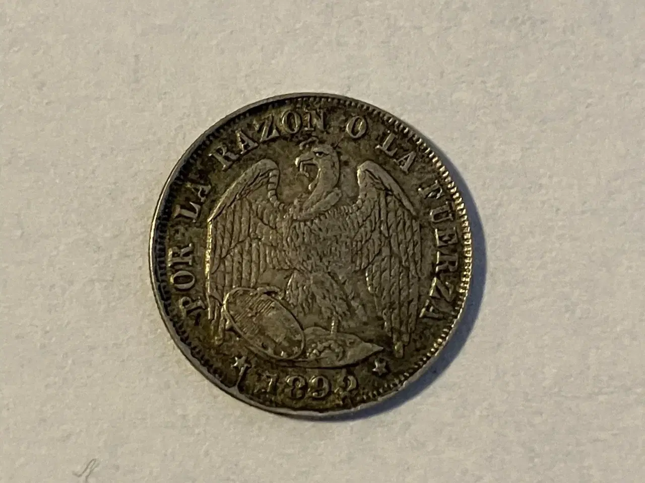 Billede 2 - 1/2 Decimo Chile 1892