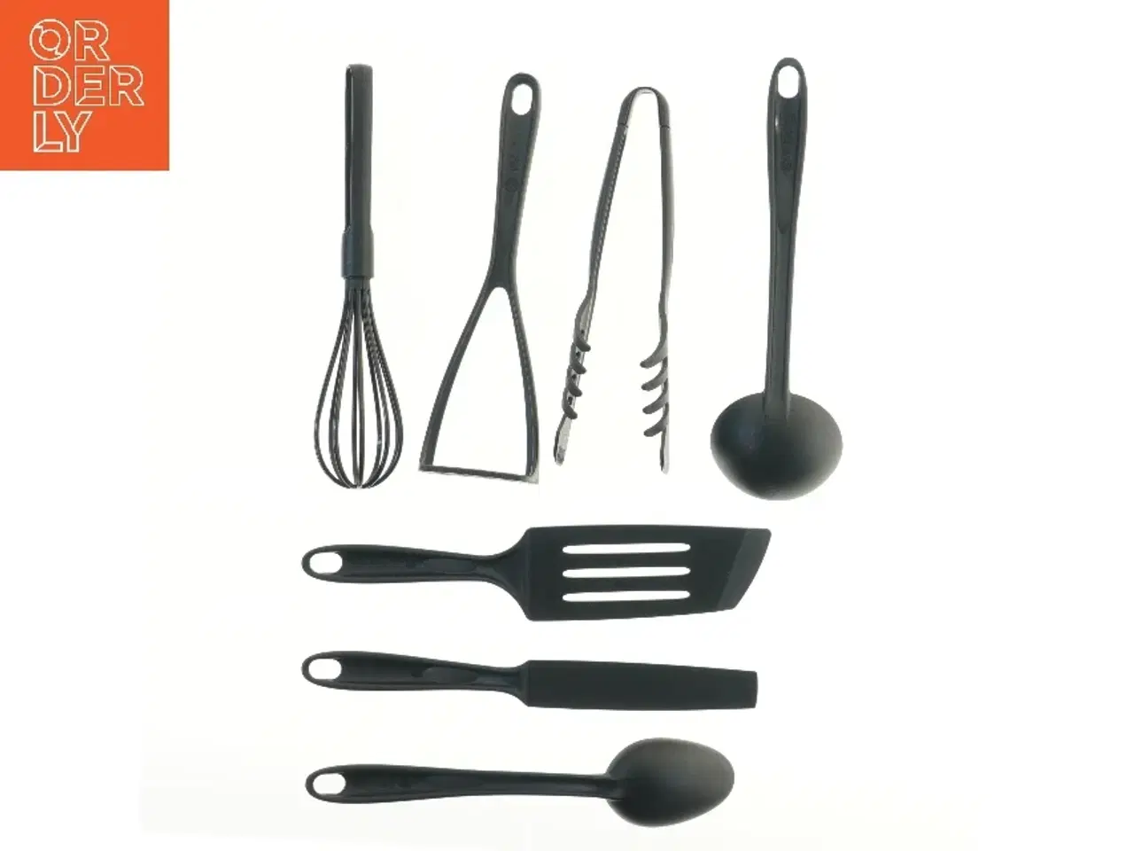 Billede 2 - Sort køkkenredskabssæt, 7 dele fra Tefal (str. 7 stk 31 cm)