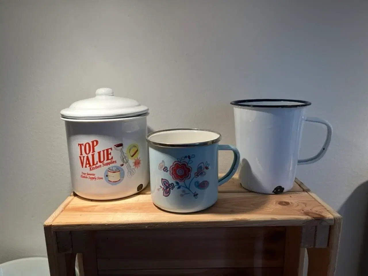 Billede 1 - Charmerende Retro Emalje-sæt (3 dele)