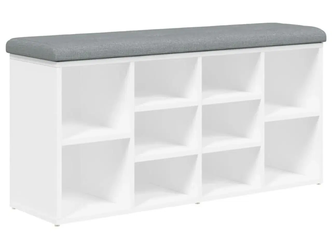 Billede 2 - Skobænk 102x32x50 cm konstrueret træ hvid