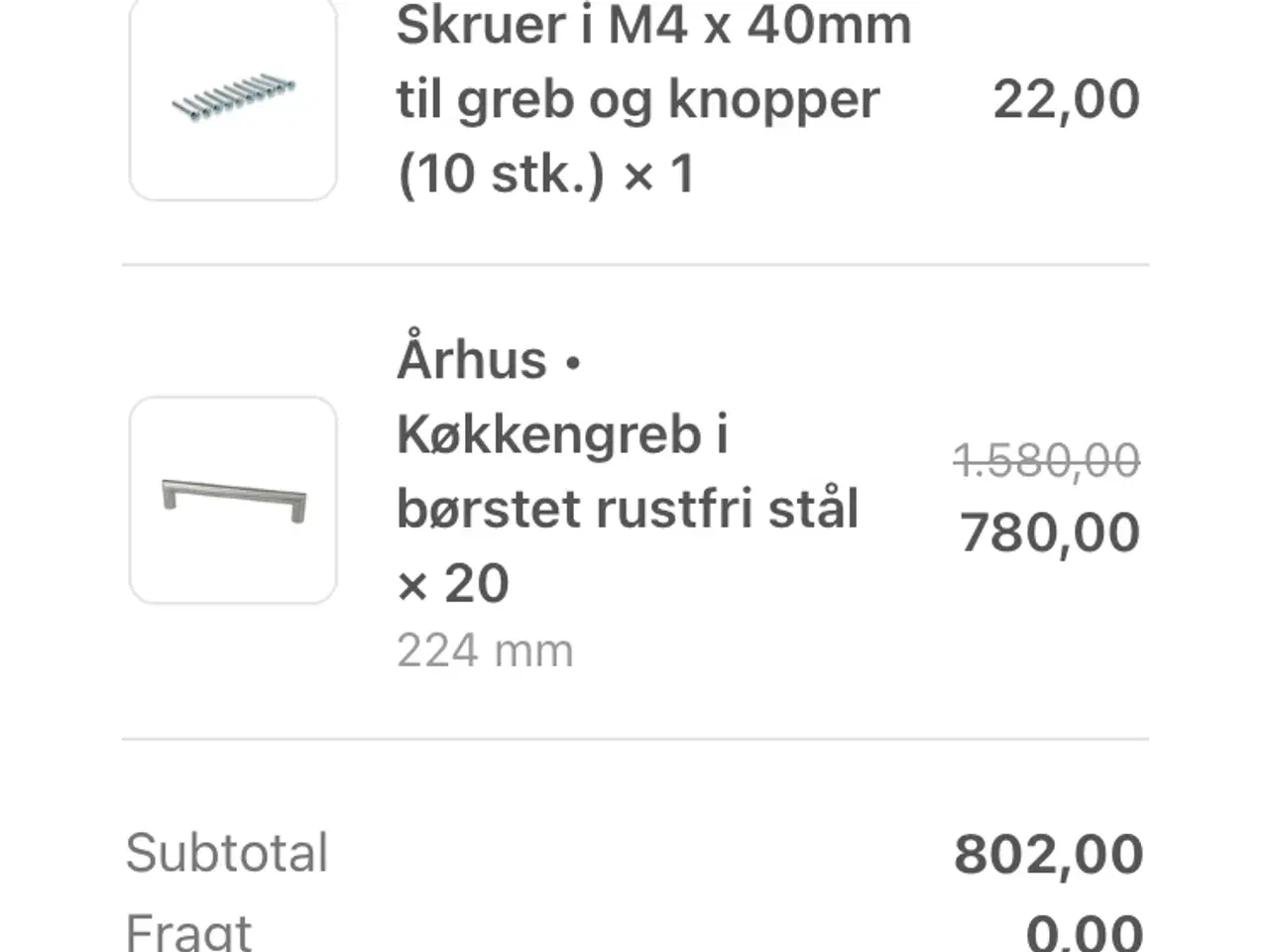 Billede 5 - Køkkengreb i børstet rustfrit stål 