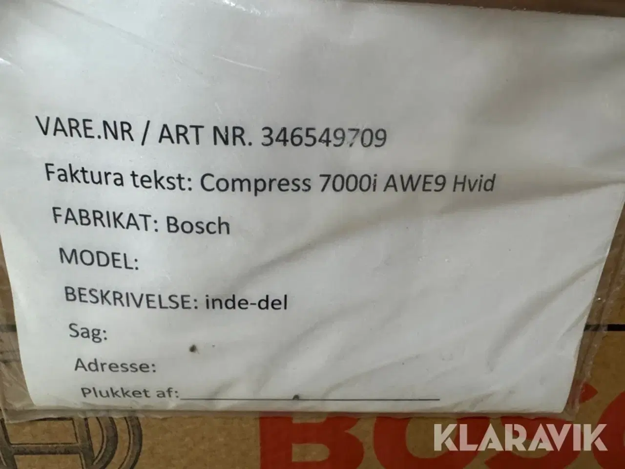 Billede 3 - Indeenhed til luft/vand varmepumpe BOSCH CS 7000i