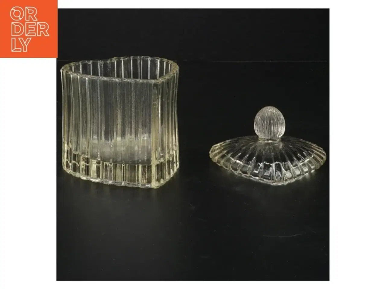 Billede 2 - Hjerte Glaskrukke med låg (str. 12x9 cm)