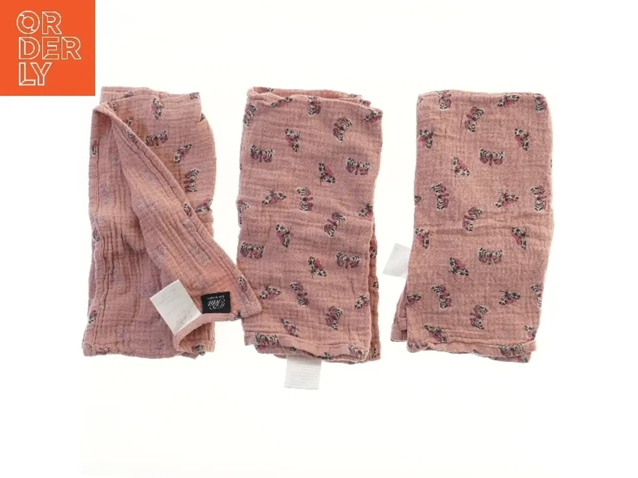 Billede 2 - Rosa stofbleer 3 stk fra Petit (str. 3 stk 60x60 cm)