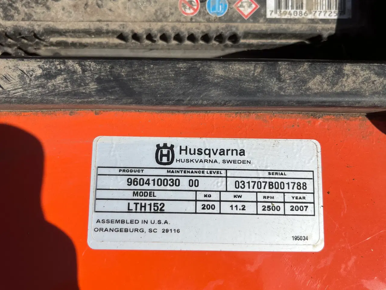 Billede 4 - God Husquarna Havetraktor 107 cm i slåbredde