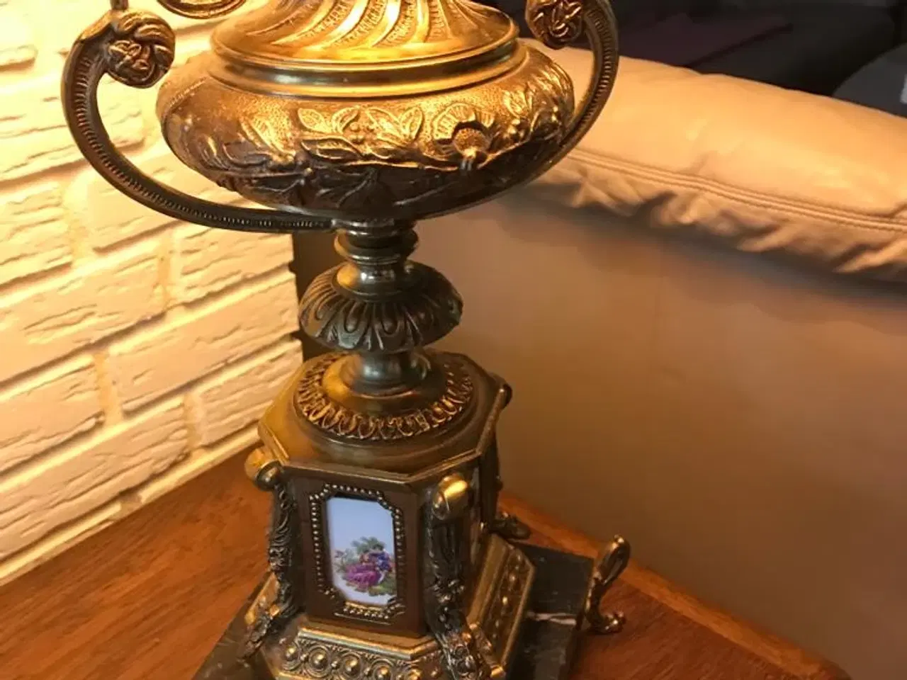 Billede 3 - Antik unik messing bordlampe