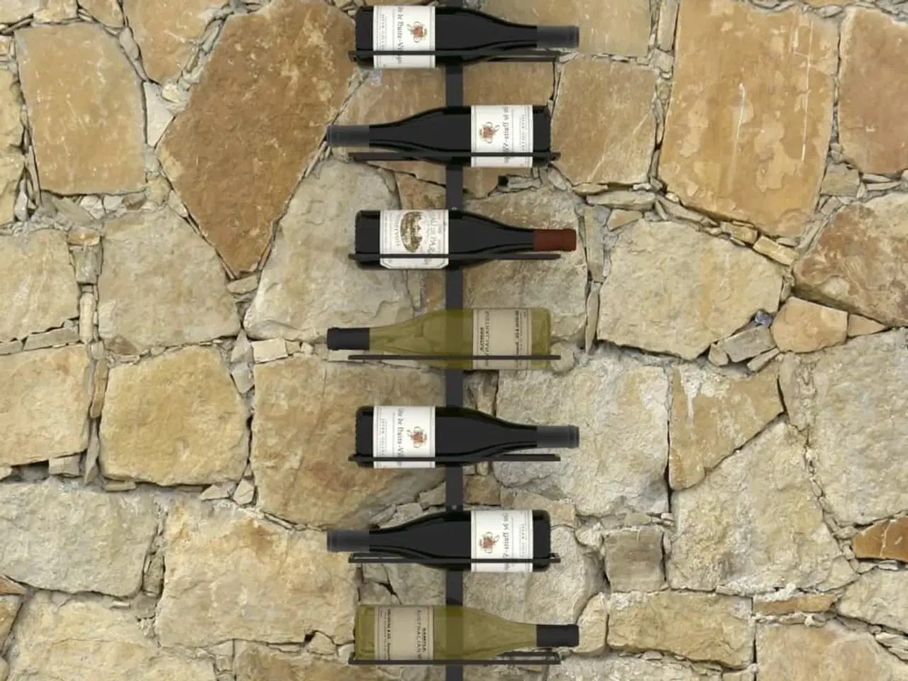 Billede 2 - Væghængt vinreol til 9 flasker jern sort