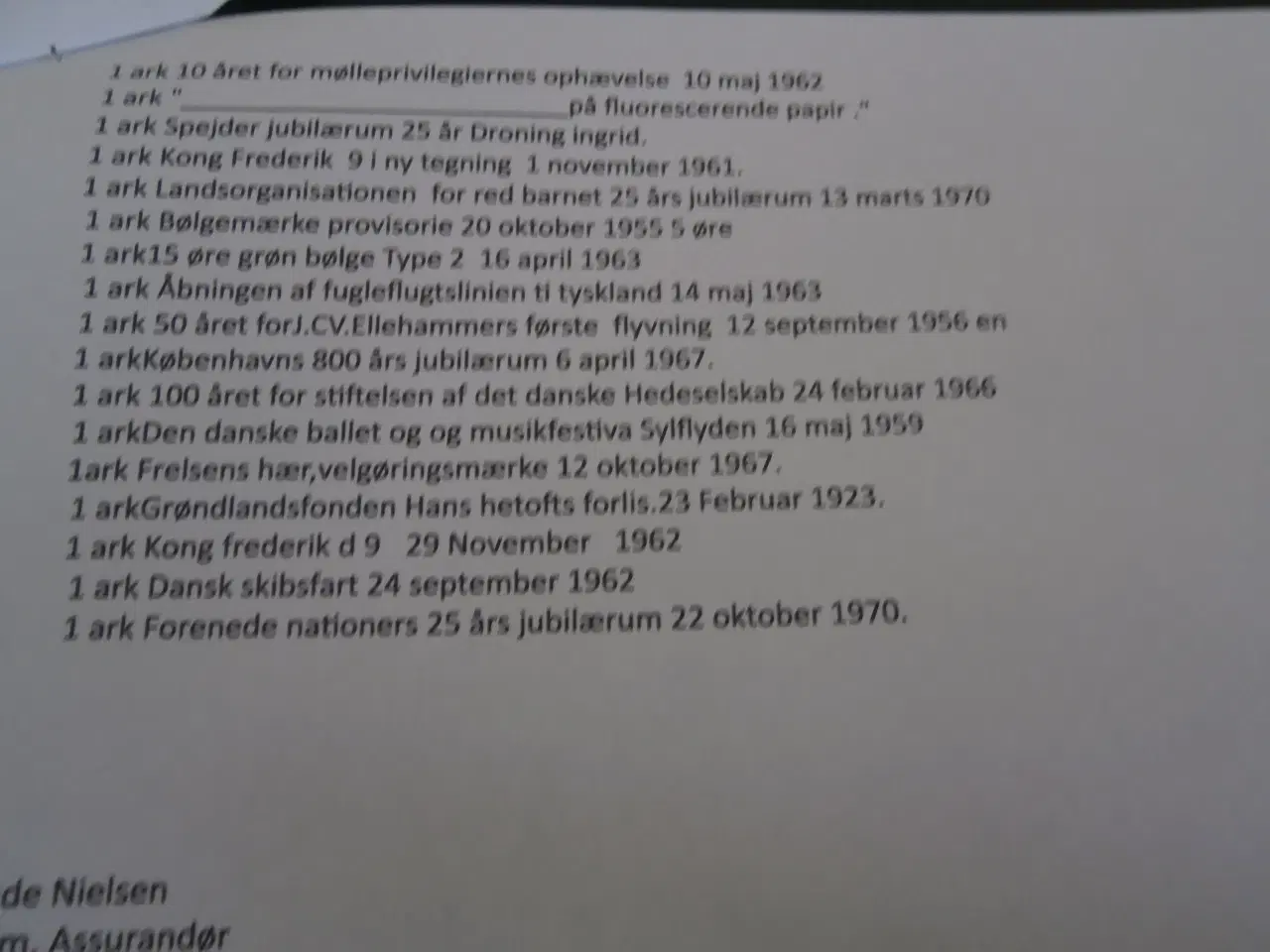 Billede 2 - Beskrivelse af helark frimærker 44 stk 100 kr pr